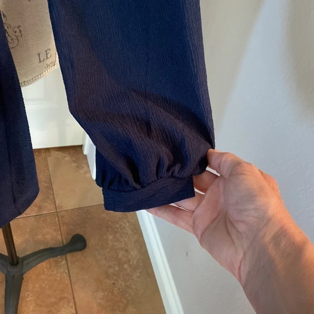 B Smart Navy Crepe Long  sleeved Mini dress size 3 - Picture 5 of 6